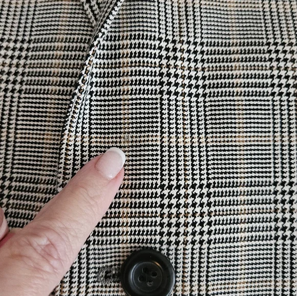Pronto Moda Mens 52R Sport Coat/Blazer Black/White Plaid Silk/Wool/Cashm… - Picture 15 of 16